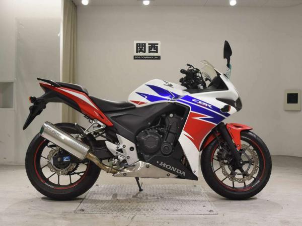Мотоцикл спортбайк Honda CBR400R ABS рама NC47 модификация ABS спортивный гв 2014 пробег 21 т. км белый красный синий